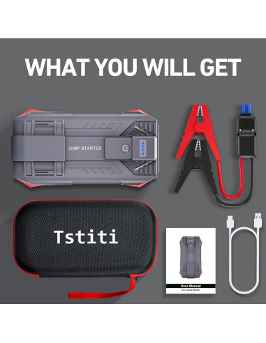 Arrancador de Batería Tstiti C20 4000A 12V USB LED