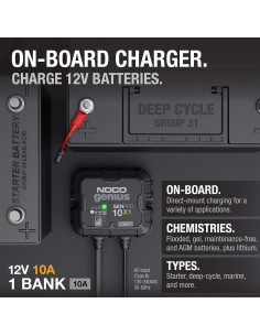 Cargador de Baterías Marinas NOCO GENPRO10X1 10A 12V 2