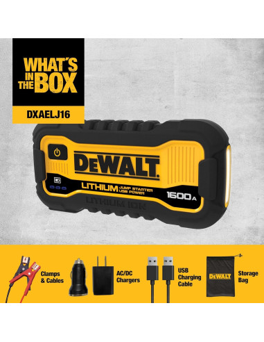 Arrancador DeWalt DXAELJ16 1600A Batería USB Portátil