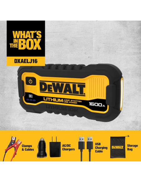 Arrancador DeWalt DXAELJ16 1600A Batería USB Portátil