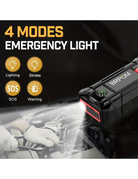 Arrancador de Salto BRPOM BM1500 4000A 15800mAh 12V