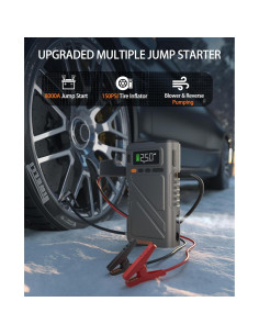 Arrancador de Coche Geeneu W150 8000A 9 en 1 con Compresor 2