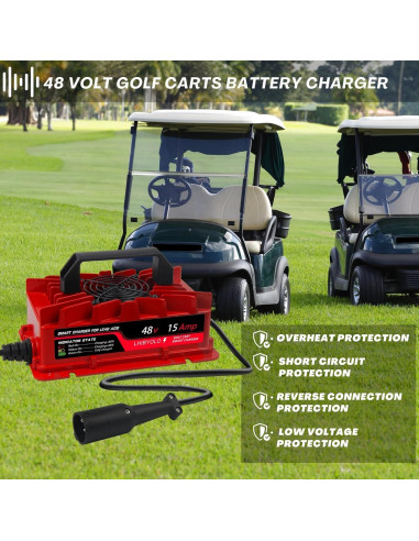 Cargador de Baterías Golf 48V LHIBYOLO 15Amp IP67