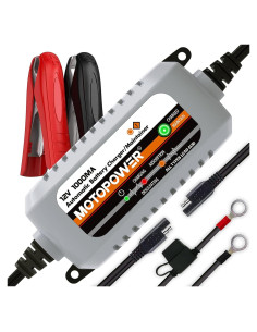 Cargador Automático MOTOPOWER MP00205B 12V 1000mA Gris