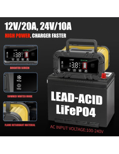 Cargador E-FAST 20A 12/24V Automático para Baterías 2
