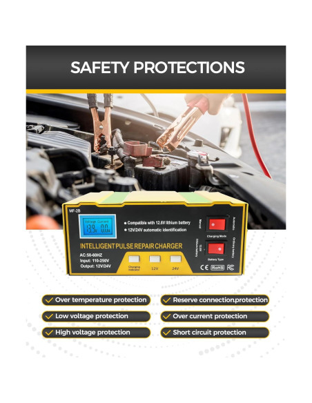Cargador de Batería UBOG 12V Automático con Reparación