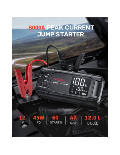 Arrancador de Batería FLYLINKTECH BD10 8000A 26800mAh 12V 2