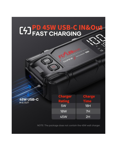 Arrancador de Batería FLYLINKTECH BD10 8000A 26800mAh 12V