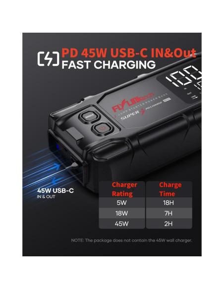 Arrancador de Batería FLYLINKTECH BD10 8000A 26800mAh 12V