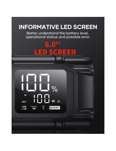 Arrancador de Batería FLYLINKTECH BD10 8000A 26800mAh 12V