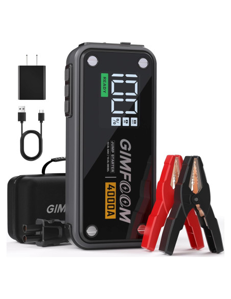 Arrancador de Salto GIMFOOM S4000 4000A 12V Pantalla LCD