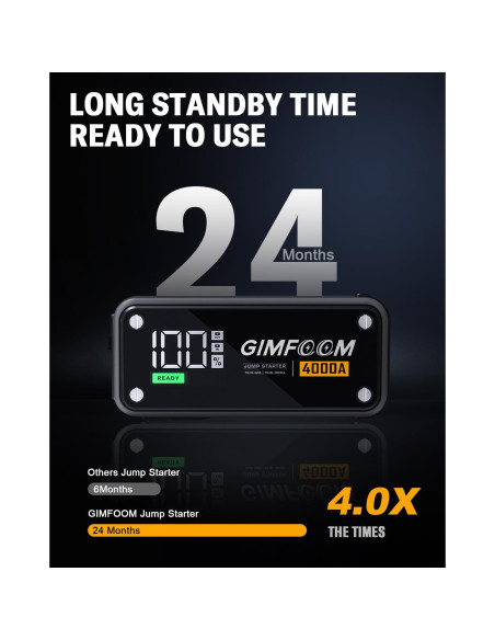 Arrancador de Salto GIMFOOM S4000 4000A 12V Pantalla LCD