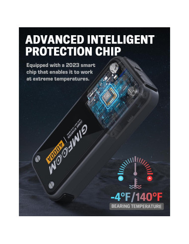 Arrancador de Salto GIMFOOM S4000 4000A 12V Pantalla LCD