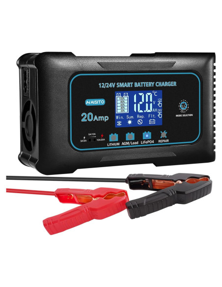 Cargador de Batería Haisito EF-20 20A 12V/24V Litio/Plomo