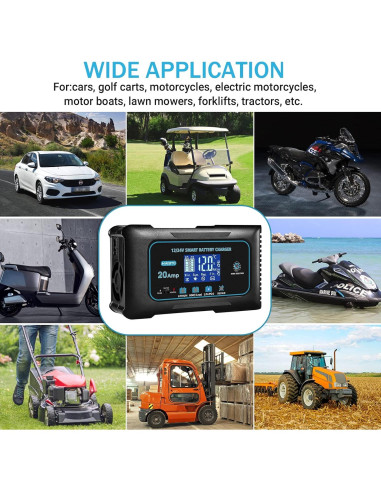 Cargador de Batería Haisito EF-20 20A 12V/24V Litio/Plomo