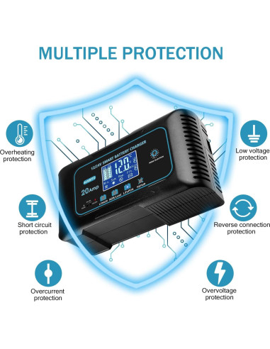 Cargador de Batería Haisito EF-20 20A 12V/24V Litio/Plomo