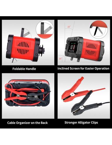 Cargador de Batería YONHAN 12V/24V 10A con Pantalla Grande