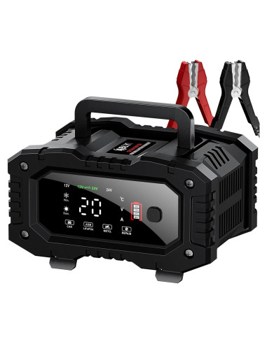 Cargador de Batería ABLY 20A 12V/24V Automático con LCD