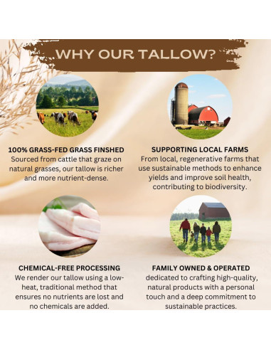 Bálsamo Labial Untamed Organics | 100% Sebo Puro y Cera Orgánica | Hidratante para Labios Secos | Paquete de 4