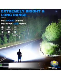 Linterna LED ADDplus 990000 Lúmenes Recargable 5000mAh 2