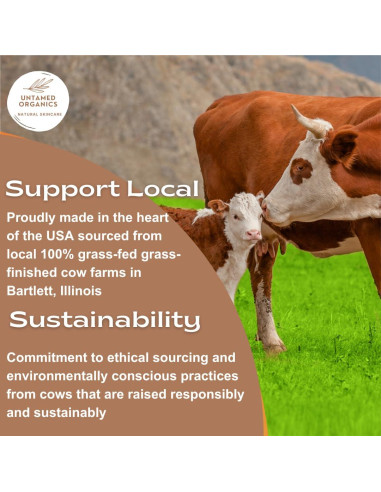 Bálsamo Labial Untamed Organics | 100% Sebo Puro y Cera Orgánica | Hidratante para Labios Secos | Paquete de 4