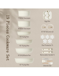 Set de Ollas y Sartenes CAROTE 19 Piezas Antiadherente 2