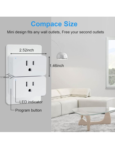 Enchufes Inteligentes WiFi Eva's Light Paquete de 4 Control Remoto
