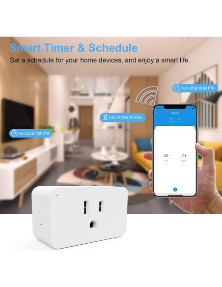 Enchufes Inteligentes WiFi Eva's Light Paquete de 4 Control Remoto