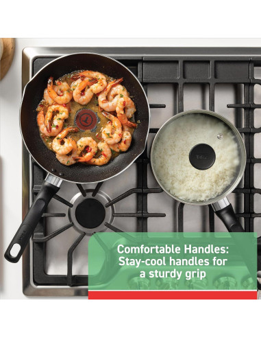 Juego de cocina T-fal Initiatives 18 piezas rojo antiadherente