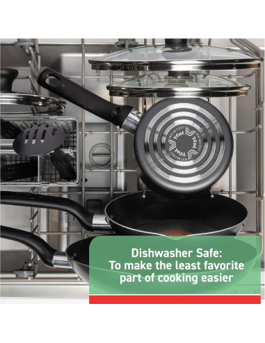 Juego de cocina T-fal Initiatives 18 piezas rojo antiadherente