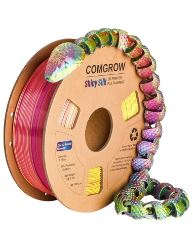 Filamento 3D Comgrow Silk PLA 1.75mm Tri-Colores 1Kg