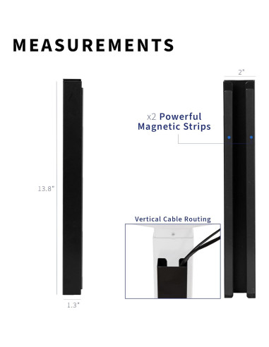Canal de Cables Magnético VIVO DESK-AC01-1MB Negro 35 cm
