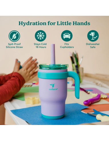 Vaso Aislado REDUCE Coldee 414 ml para Niños - Cielo Arcoíris