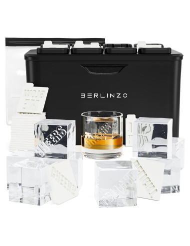 Molde de Hielo Claro Berlinzo - 8 Cubos de 5,08 cm