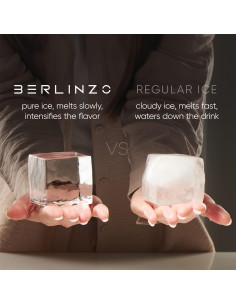 Molde de Hielo Claro Berlinzo - 8 Cubos de 5,08 cm 2