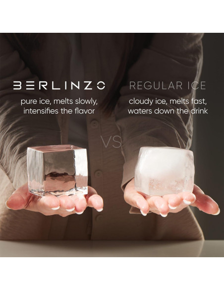 Molde de Hielo Claro Berlinzo - 8 Cubos de 5,08 cm