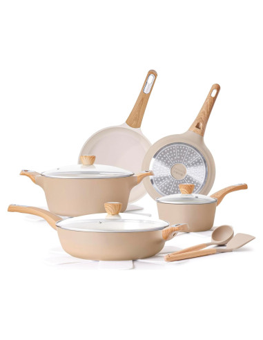 Juego de Ollas y Sartenes SENSARTE 14 Piezas Cerámica Antiadherente