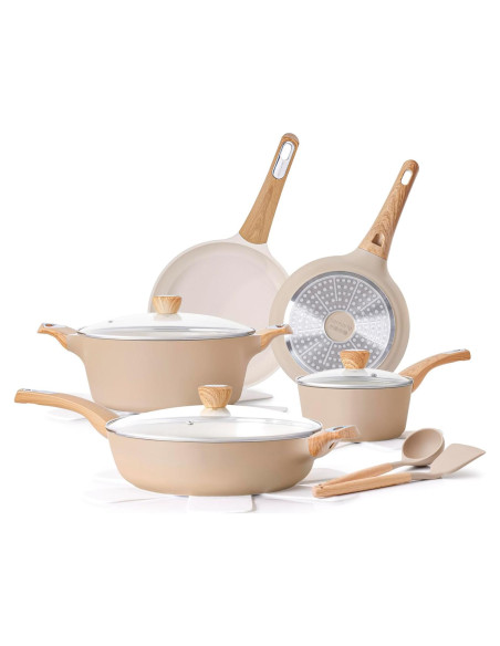 Juego de Ollas y Sartenes SENSARTE 14 Piezas Cerámica Antiadherente