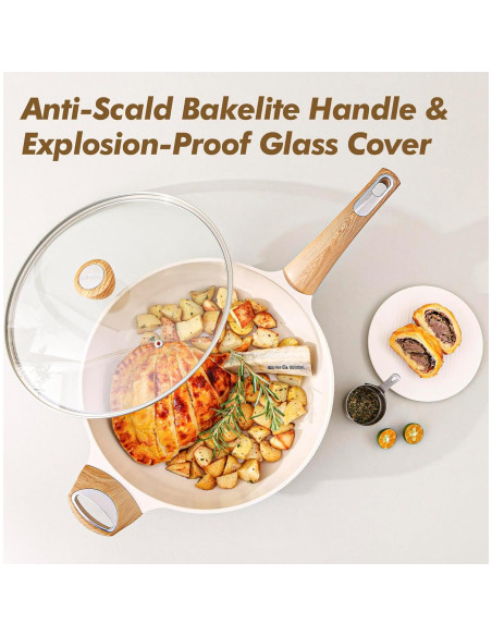 Juego de Ollas y Sartenes SENSARTE 14 Piezas Cerámica Antiadherente