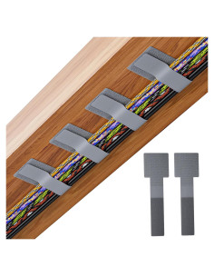 100 Sujetadores de Cable Adhesivos Gliship Gris 9.14x3.05cm
