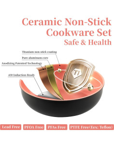 Juego de Ollas y Sartenes ROYDX 14 Piezas Antiadherente 2