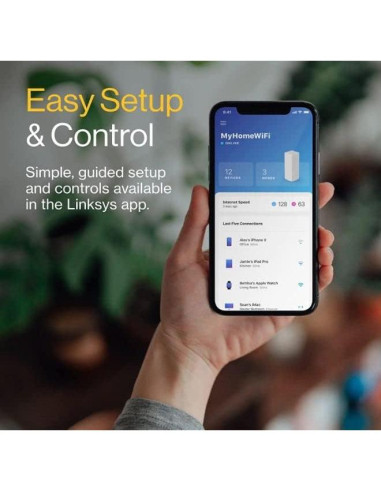 Enrutador Mesh WiFi 6 Linksys MX8000 - 2 Paquete 500 m
