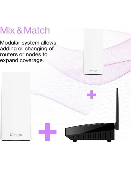 Enrutador Mesh WiFi 6 Linksys MX8000 - 2 Paquete 500 m