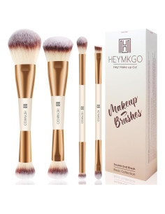 Set de Brochas de Maquillaje HEYMKGO 4 PZS Doble Cara Albaricoque