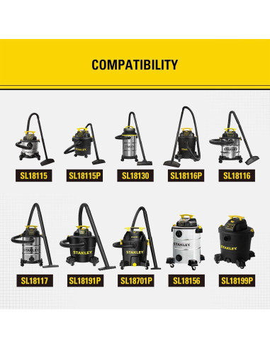 Filtro Hepa Stanley 08-2566B para aspiradoras 19.56 cm