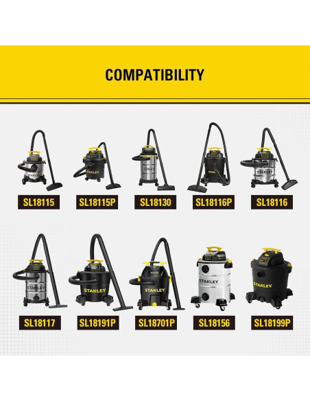 Filtro Hepa Stanley 08-2566B para aspiradoras 19.56 cm Filtro Hepa Stanley 08-2566B para aspiradoras 19.56 cm