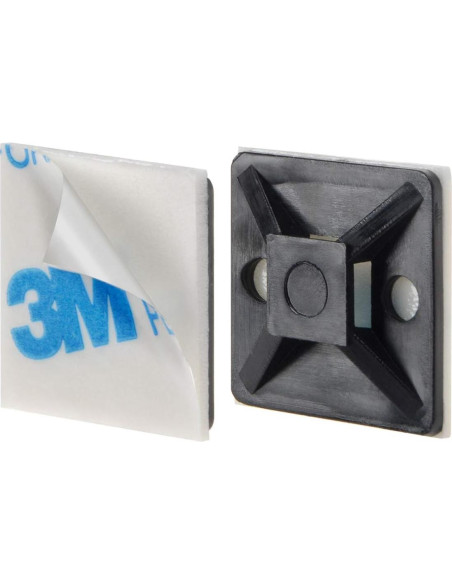 Clips Sujetadores de Cable XHF 100 Pcs Autoadhesivos Negros