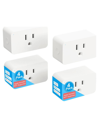 Enchufe Inteligente Nuevo Enchufe Paquete de 4 WiFi 15A