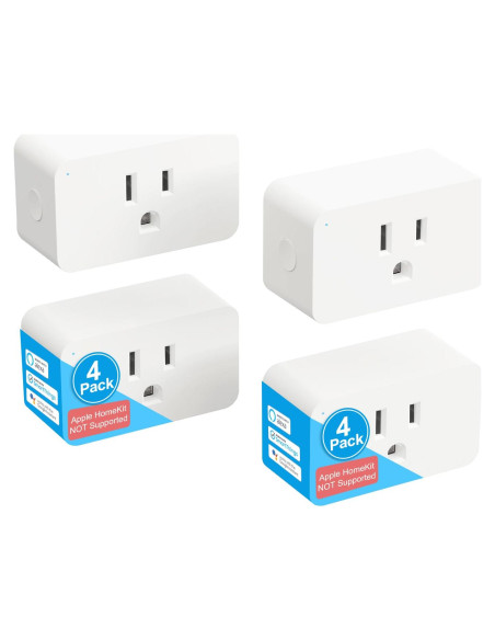 Enchufe Inteligente Nuevo Enchufe Paquete de 4 WiFi 15A