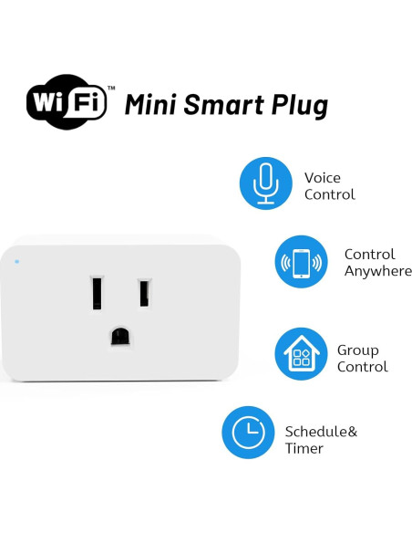 Enchufe Inteligente Nuevo Enchufe Paquete de 4 WiFi 15A